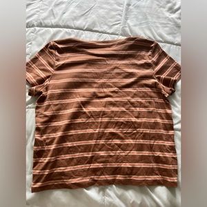 Orange and pink striped American eagle t-shirt, size XL